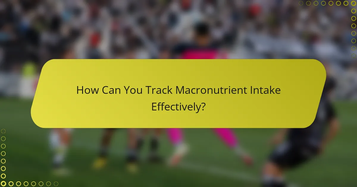 How Can You Track Macronutrient Intake Effectively?